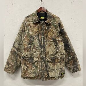 Vintage Natural Habitat Quilted Camo Full Zip Jacket, Size L